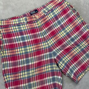 Vintage Polo Ralph Lauren Shorts Mens 40 Multicolor Plaid Preppy‎ Y2K 8" Inseam